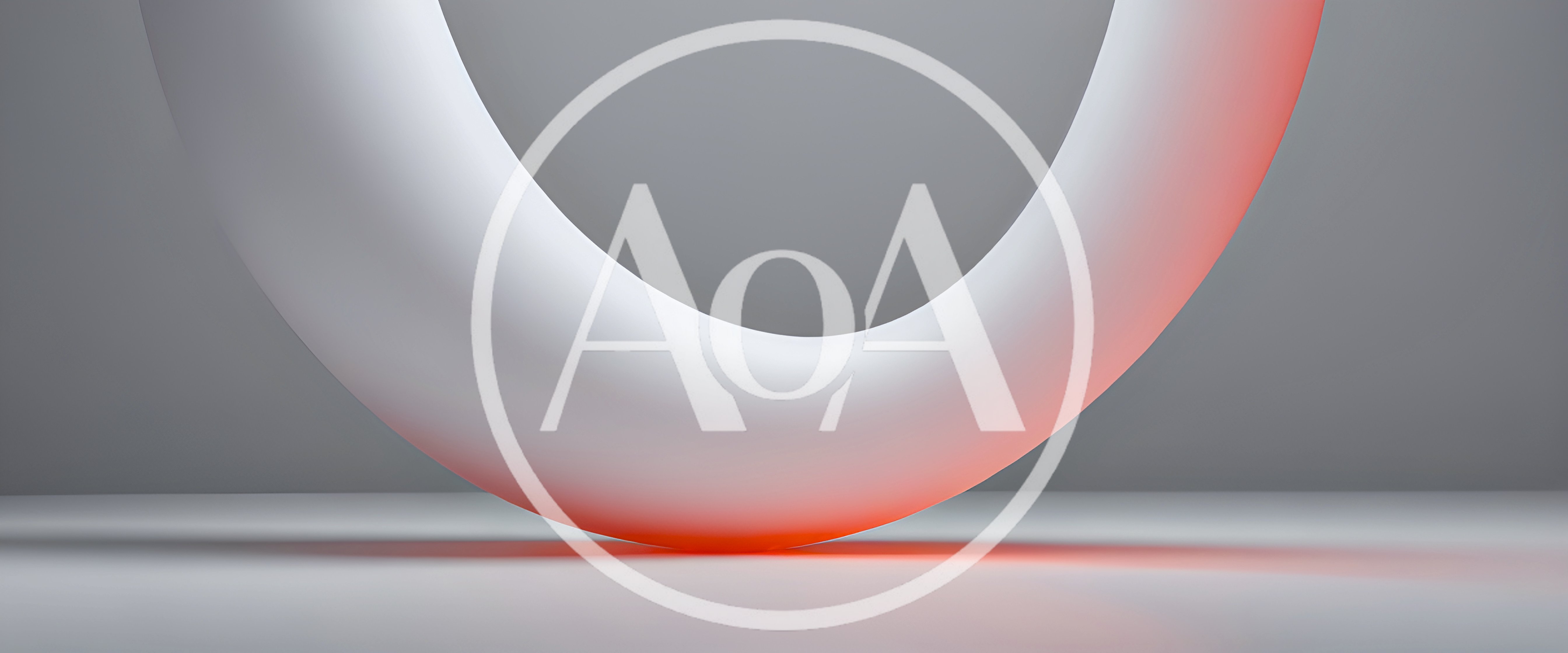 Abstract White Torus Shape With Red Glow