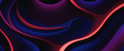 Abstract Fluid Waves With Red And Blue Gradient