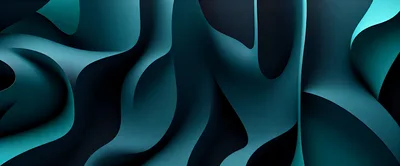 Abstract Teal And Dark Blue Wavy Fluid Background
