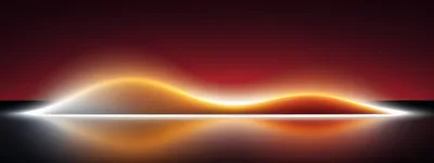 Abstract Glowing Golden Wave On Dark Background