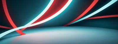 Abstract Neon Light Curves In Dark Space