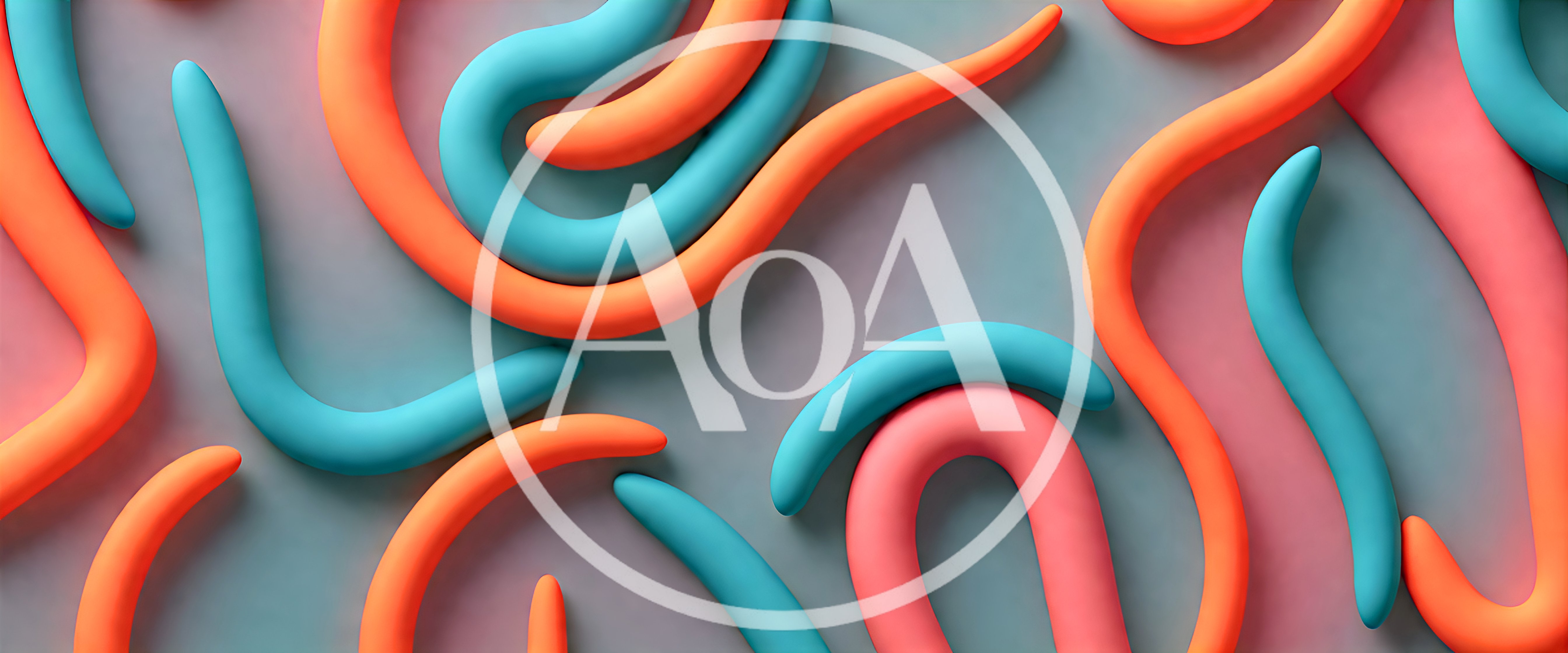 Abstract Colorful Clay Shapes On Gray Background
