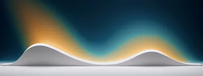 Abstract Minimalist White Wave Display Platform