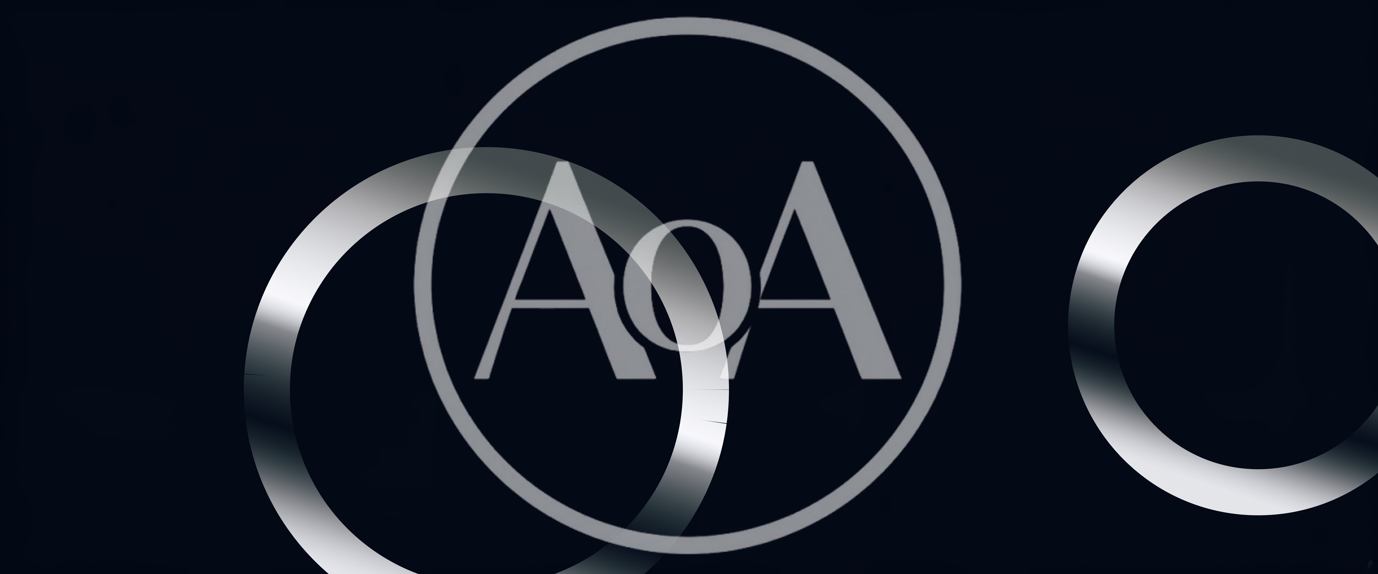Abstract Metallic Rings On Dark Background