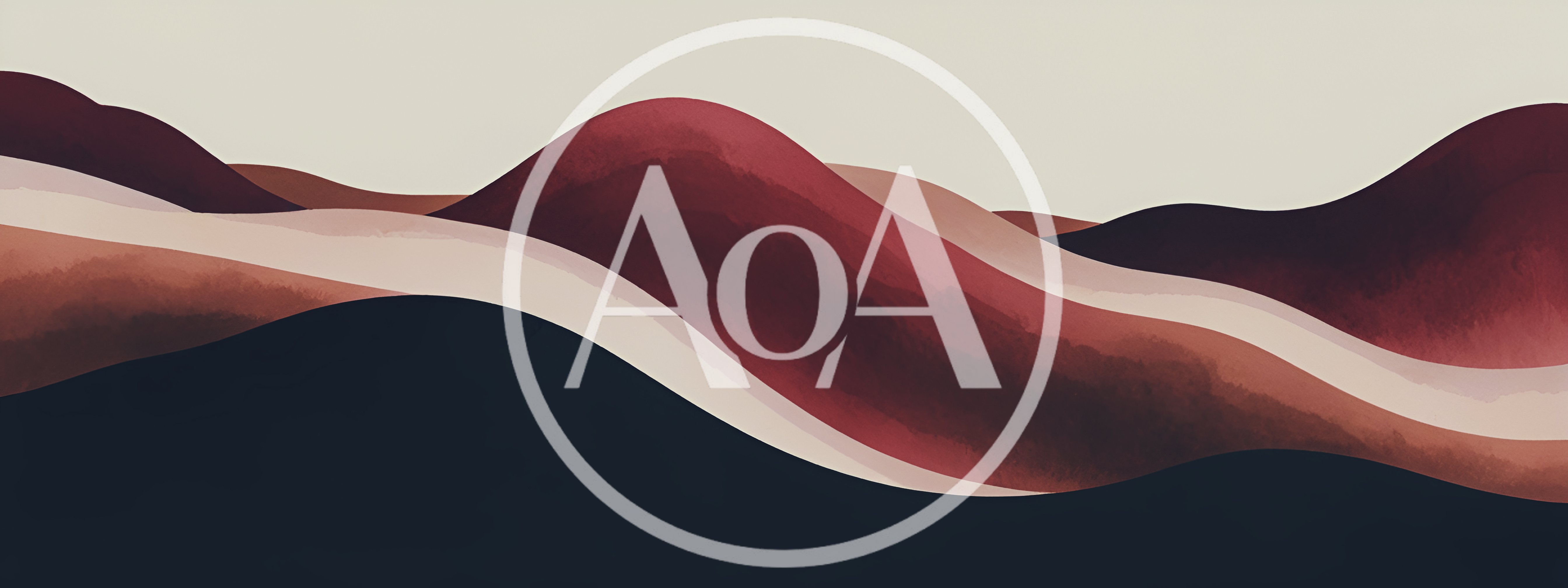 Abstract Minimalist Landscape With Wavy Red Hills