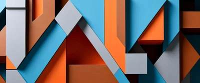 Abstract Geometric 3D Composition With Vibrant Colors