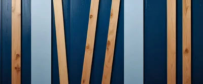 Abstract Background Of Vertical Wooden Planks And Blue Panels