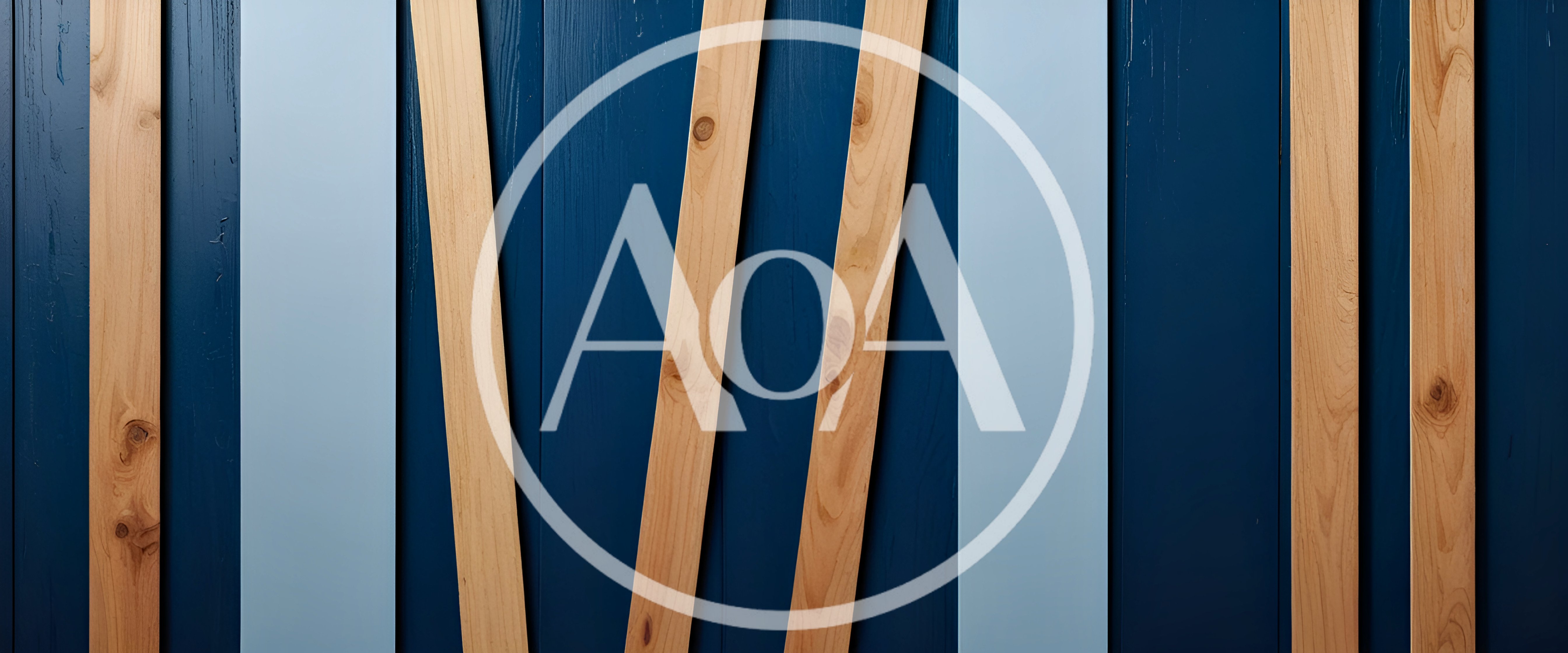 Abstract Background Of Vertical Wooden Planks And Blue Panels