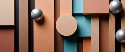 Abstract 3D Composition With Geometric Shapes And Spheres