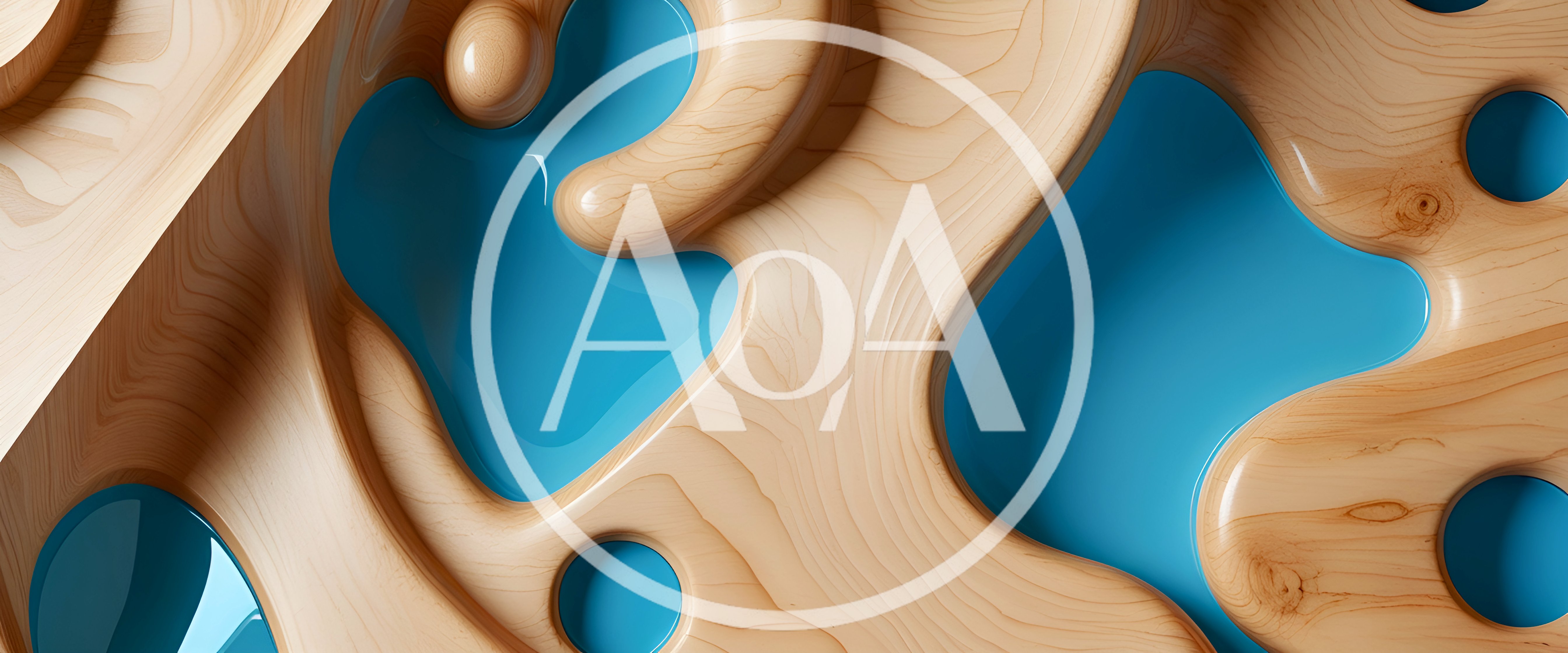 Abstract 3D Render Of Wood And Blue Liquid