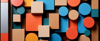 Abstract 3D Geometric Shapes Composition