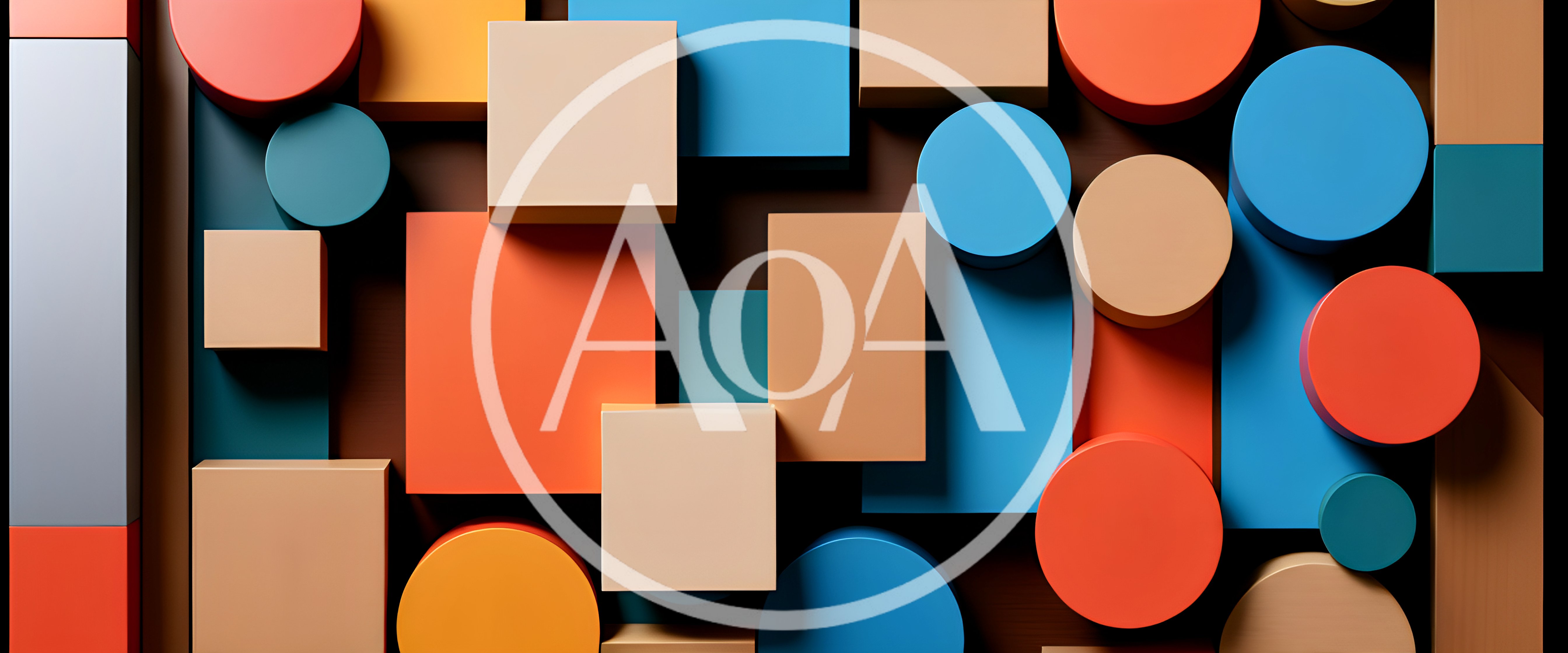 Abstract 3D Geometric Shapes Composition
