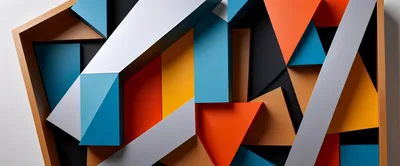 Abstract Geometric 3D Wall Art Composition