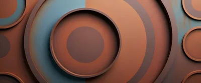 Abstract Geometric Background With Concentric Copper Circles