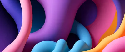 Abstract 3D Rendered Colorful Fluid Shapes Background