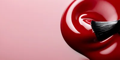 Red Nail Polish Swirl With Applicator Brush