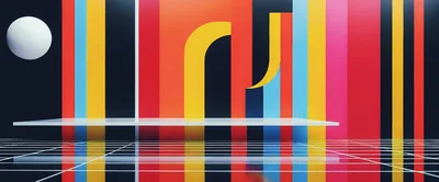 Abstract Geometric Background With Colorful Vertical Stripes