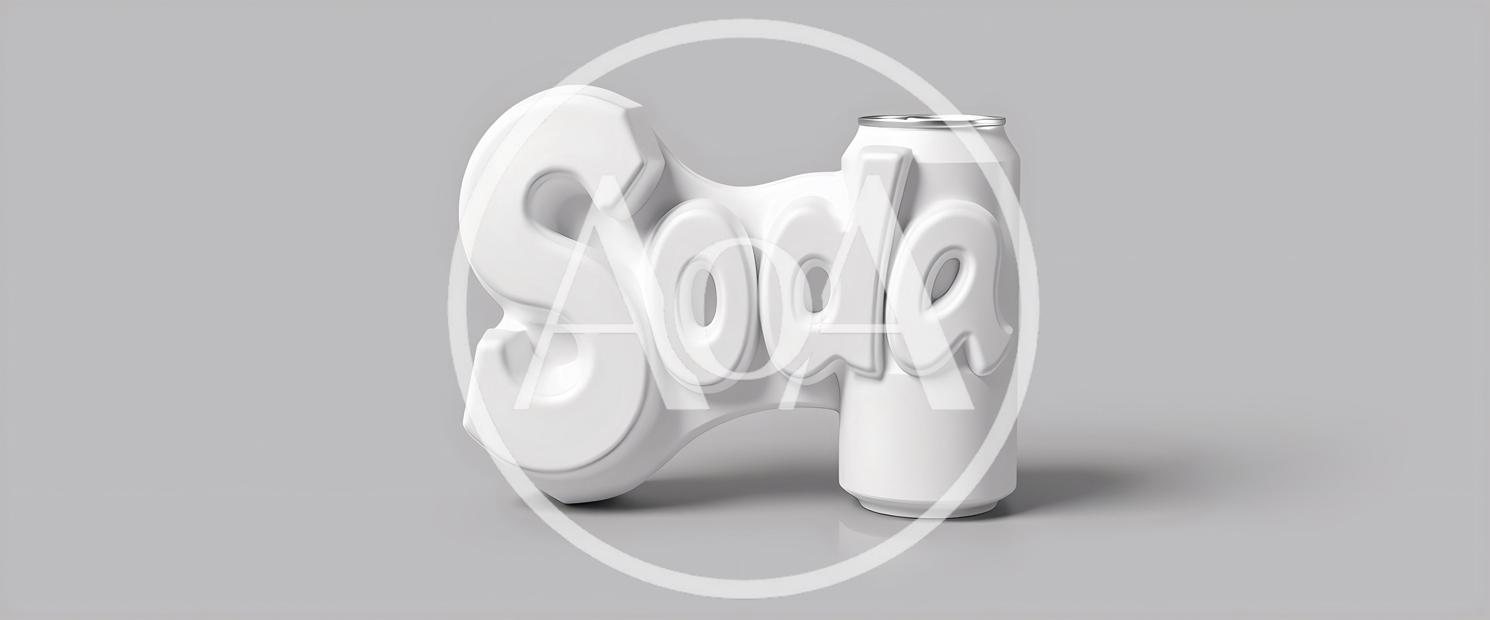 White Soda Can With Embossed Soda Typography