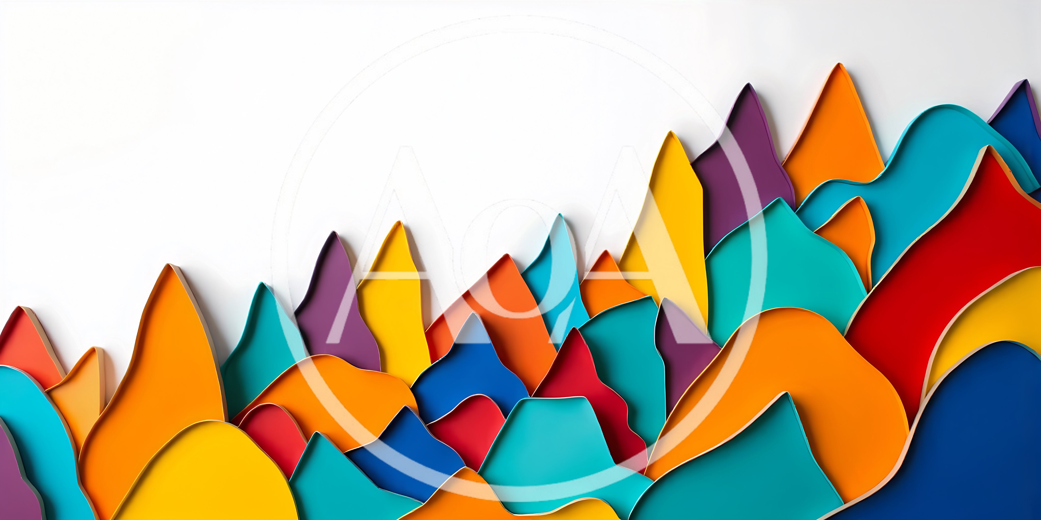 Abstract Layered Paper Cutout Mountain Landscape