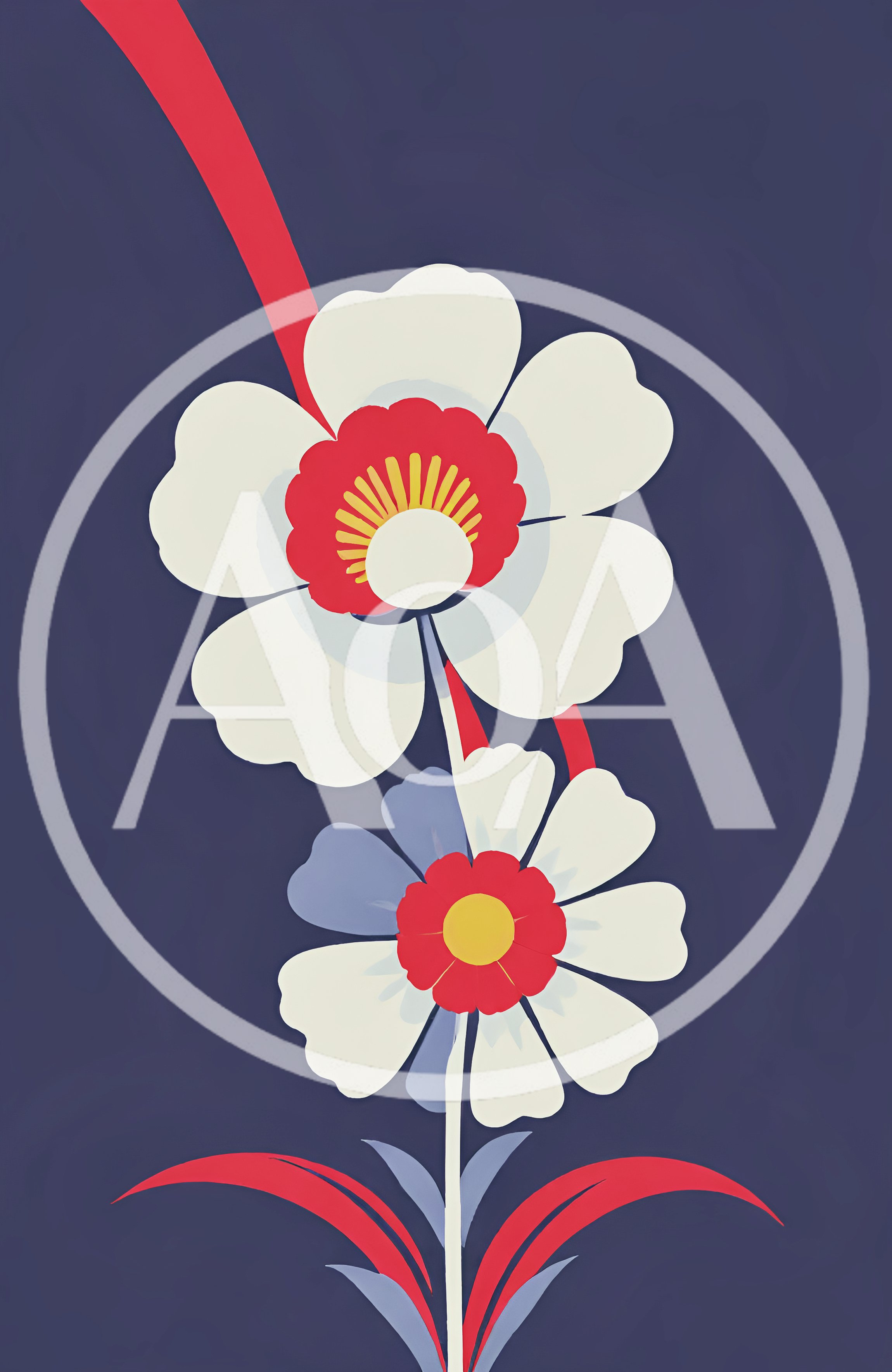 Minimalist Floral Illustration With Stylized Flowers