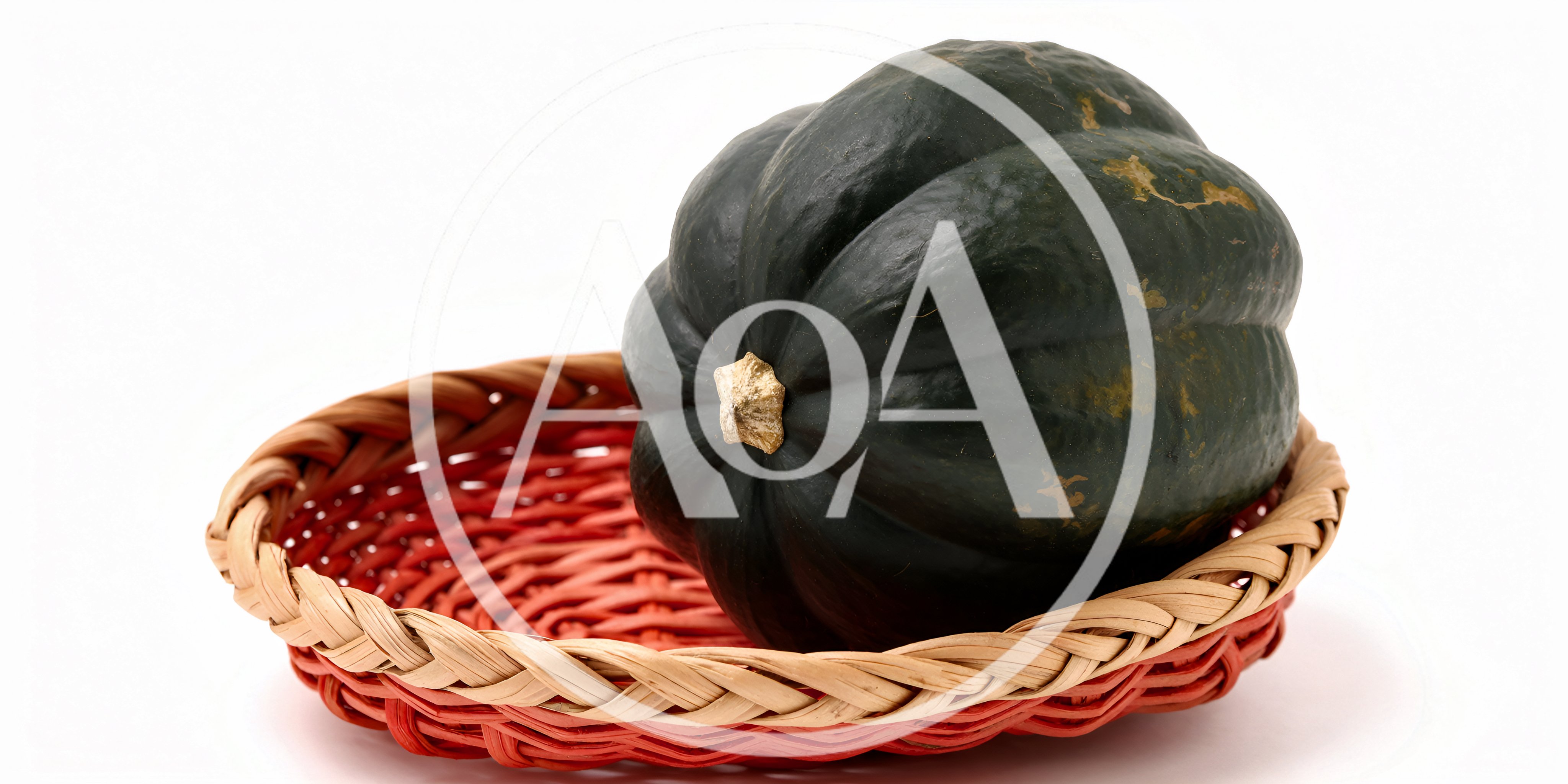 Acorn Squash Resting In A Woven Basket