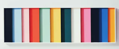 Abstract Wall Art With Vertical Multi Colored Panels