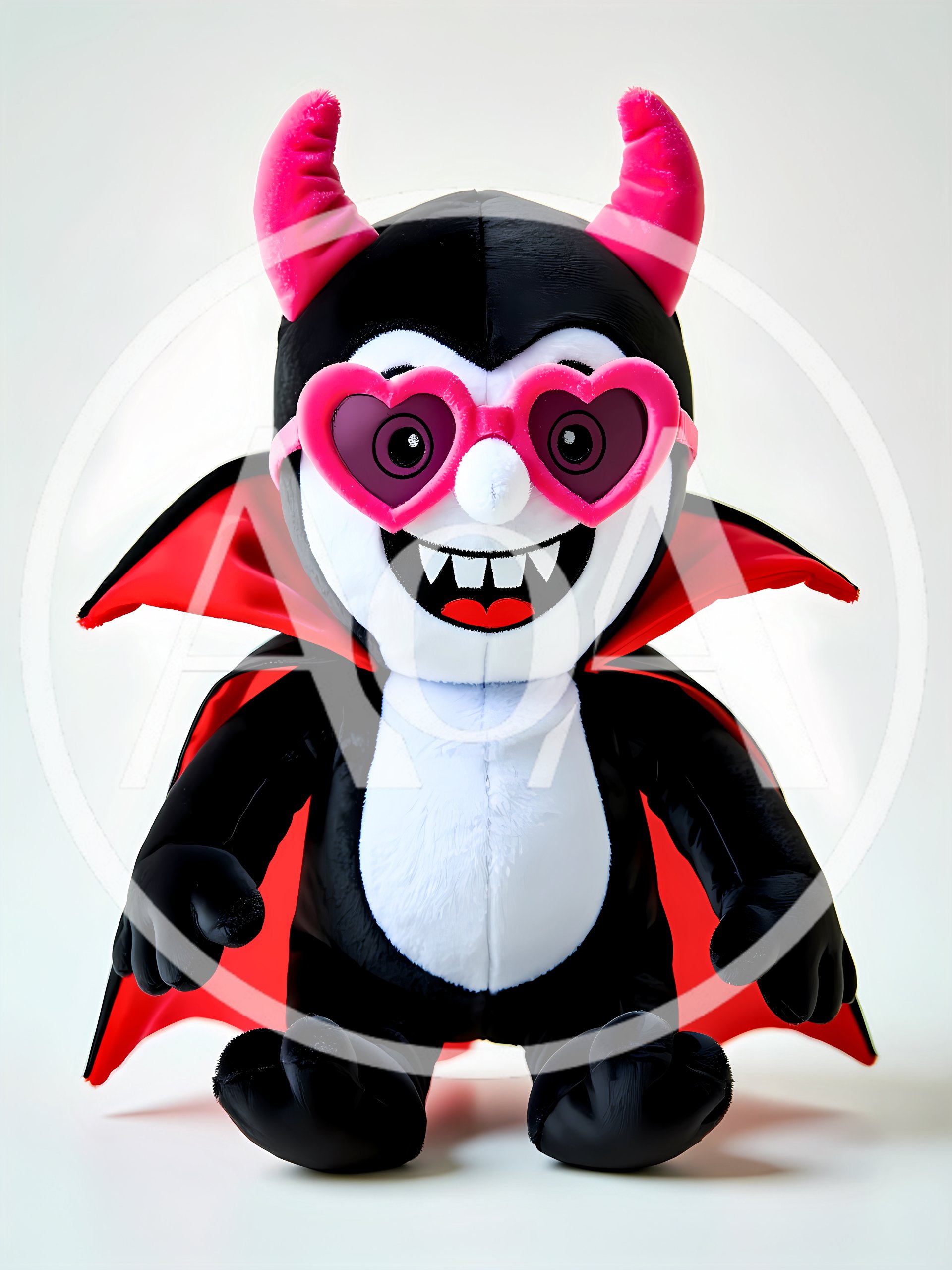 Plush Vampire Toy With Heart Shaped Glasses