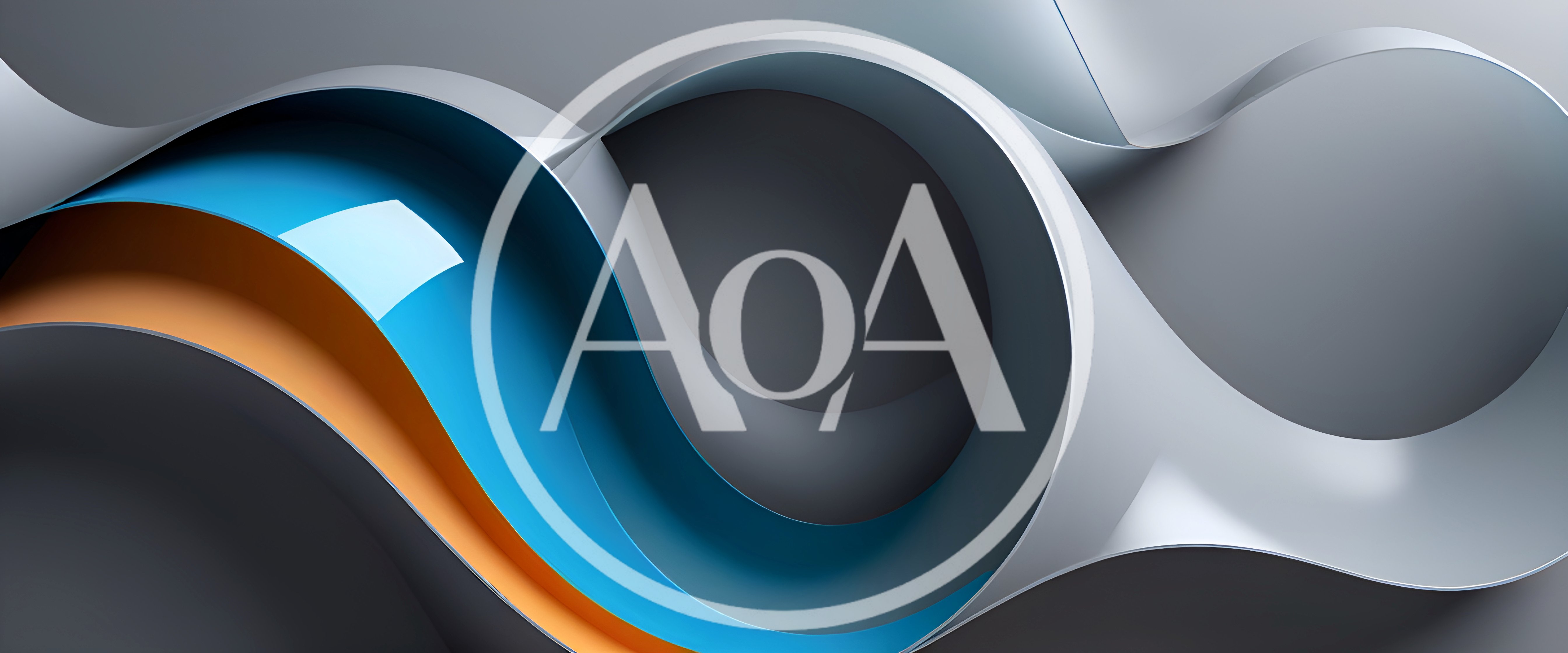 Abstract 3D Wavy Shapes With Blue And Orange Accents