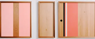 Three Minimalist Wooden Framed Wall Art Panels