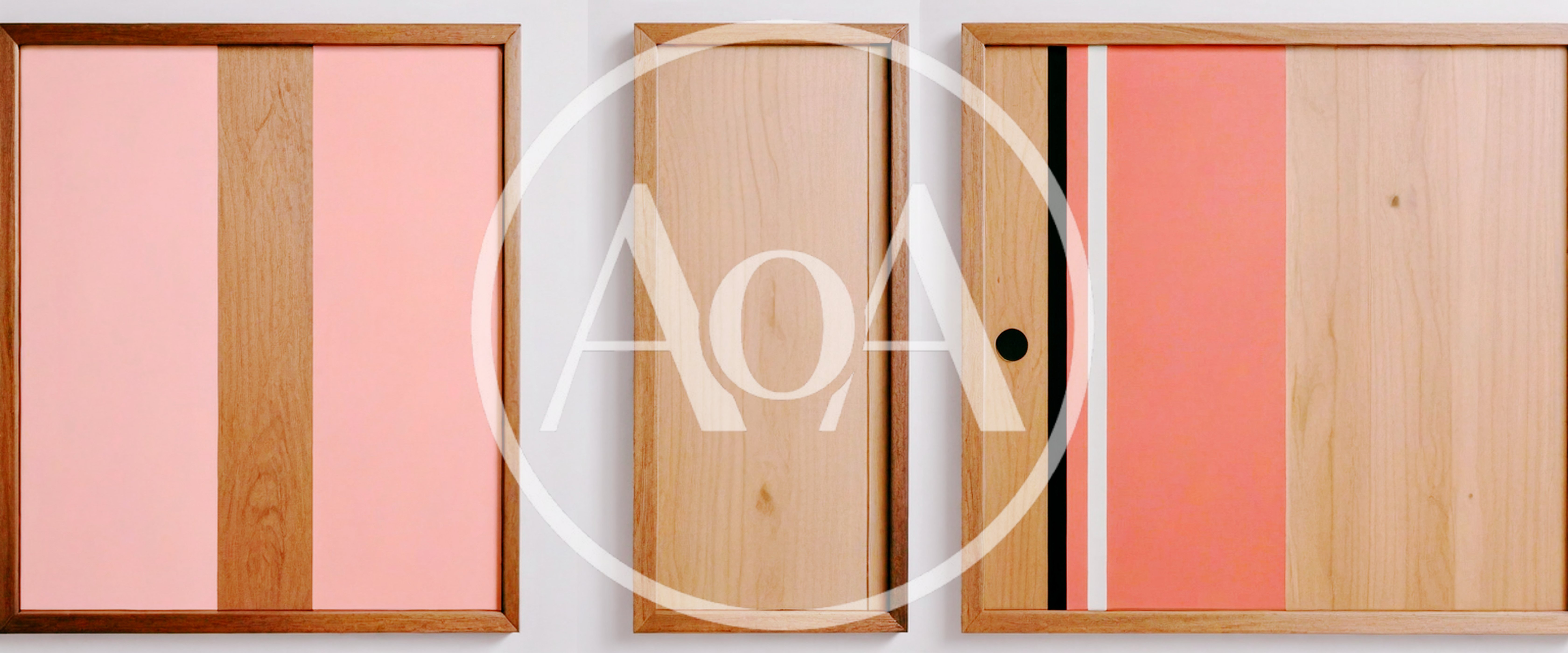 Three Minimalist Wooden Framed Wall Art Panels
