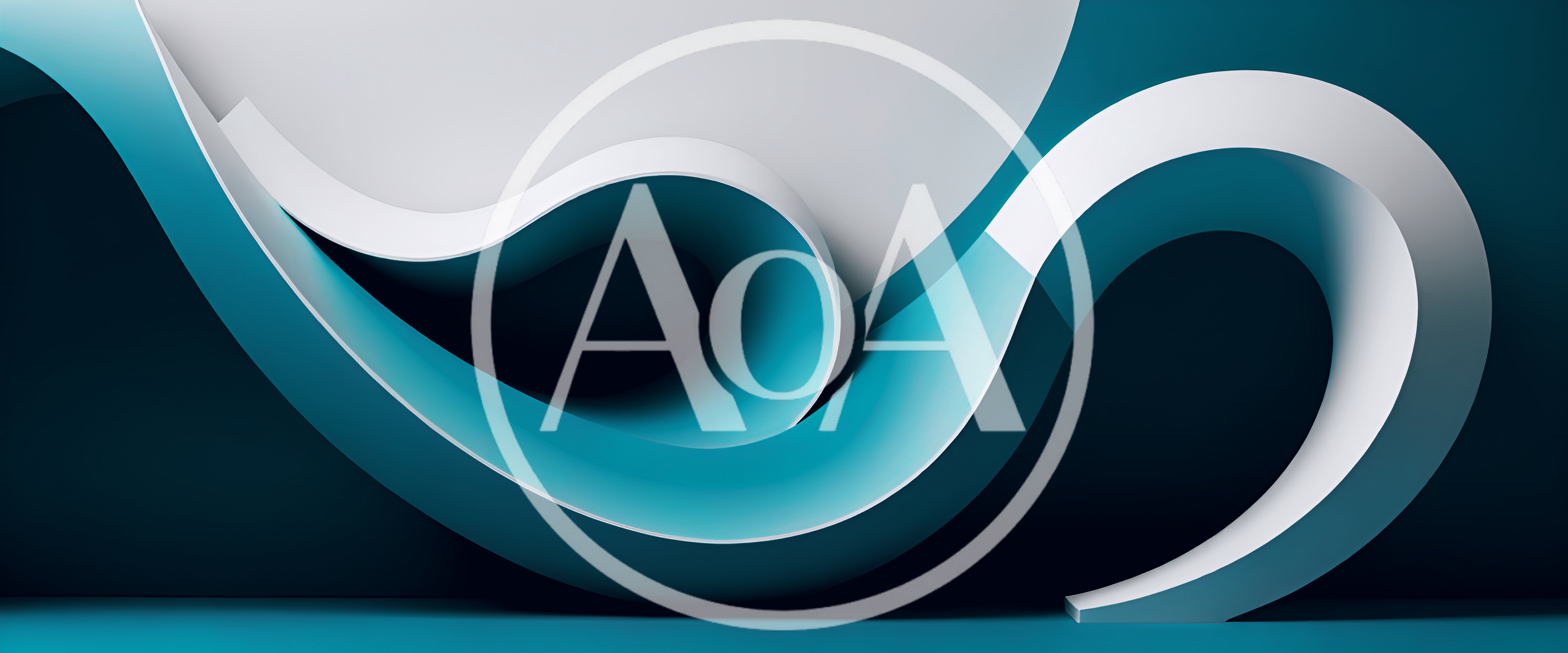 Abstract 3D Wave Forms in Teal and White