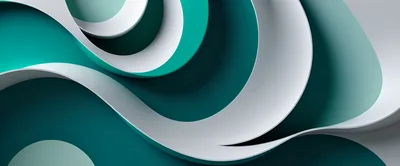 Abstract 3D Background With Teal And White Curves