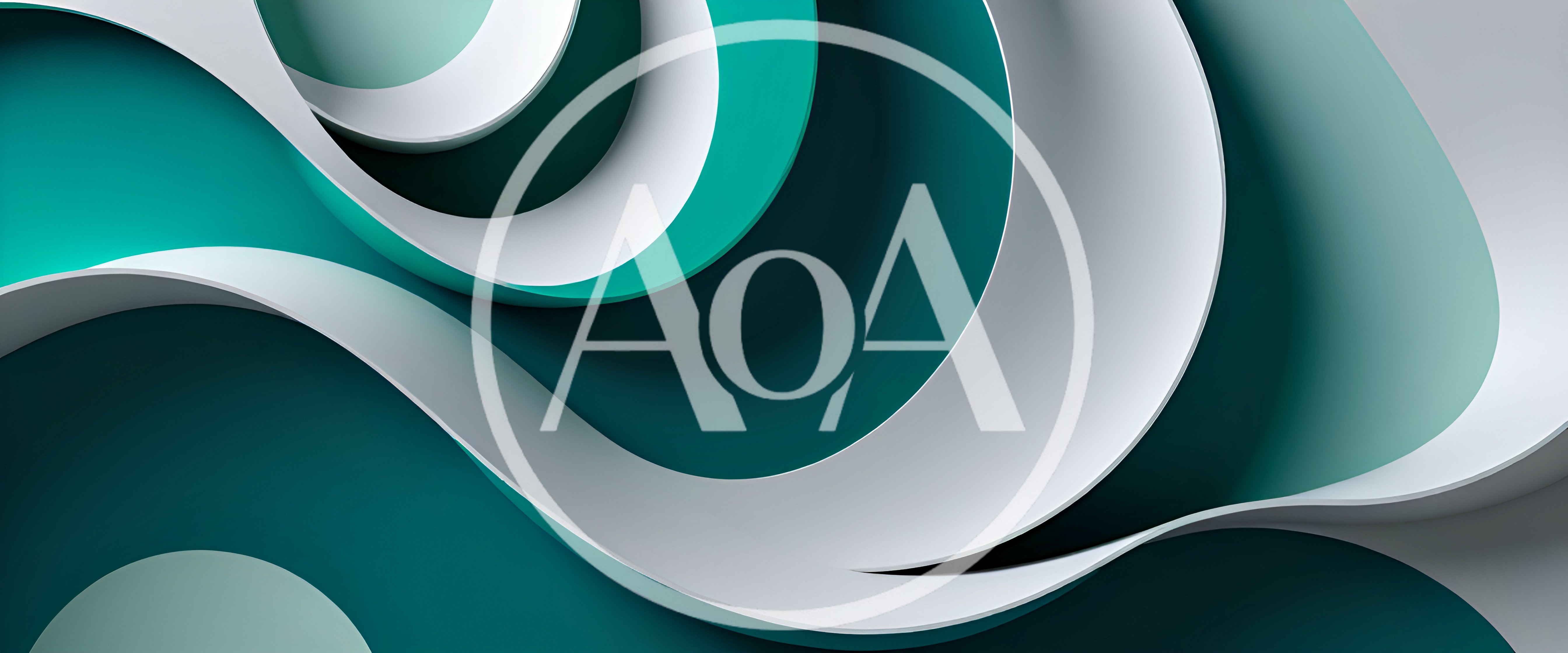 Abstract 3D Background With Teal And White Curves