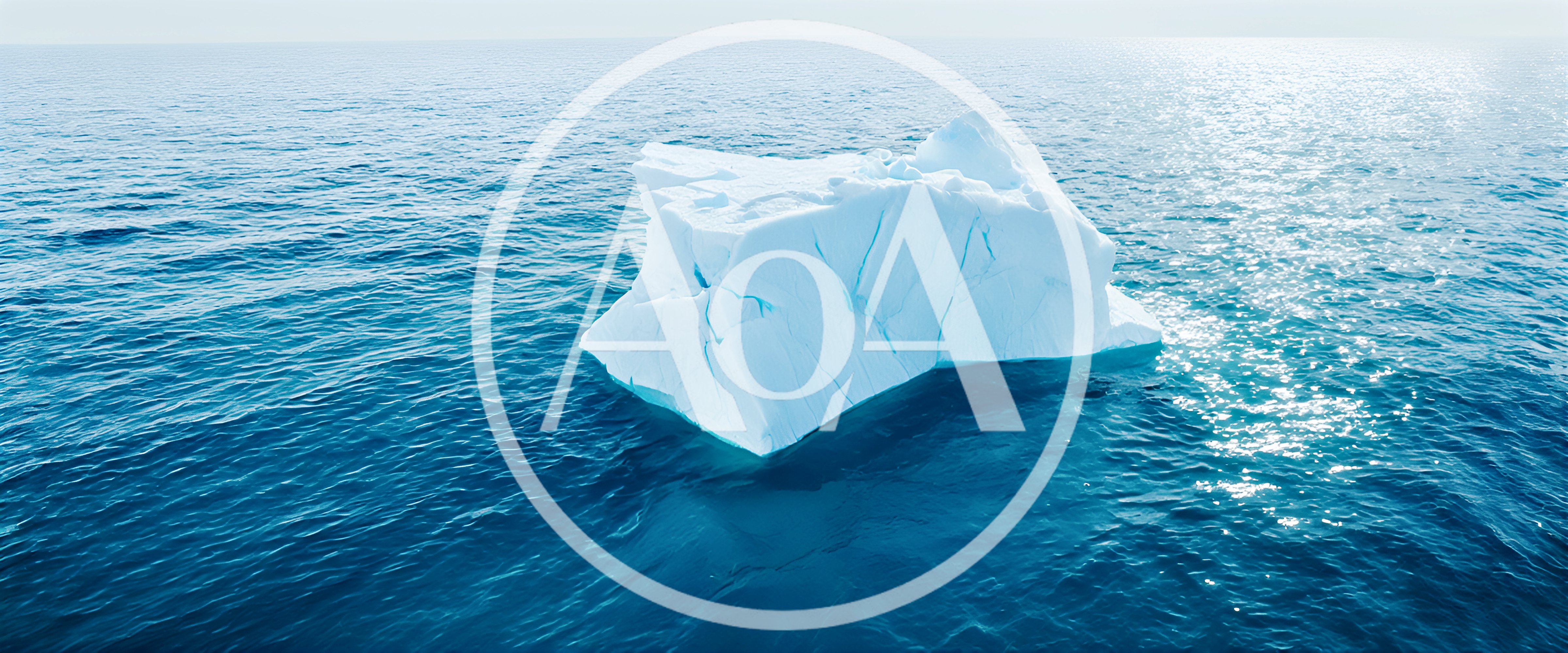 Large Iceberg Floating In The Open Ocean