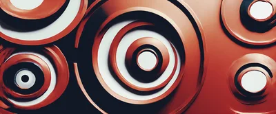 Abstract Concentric Circles With Metallic Copper Texture