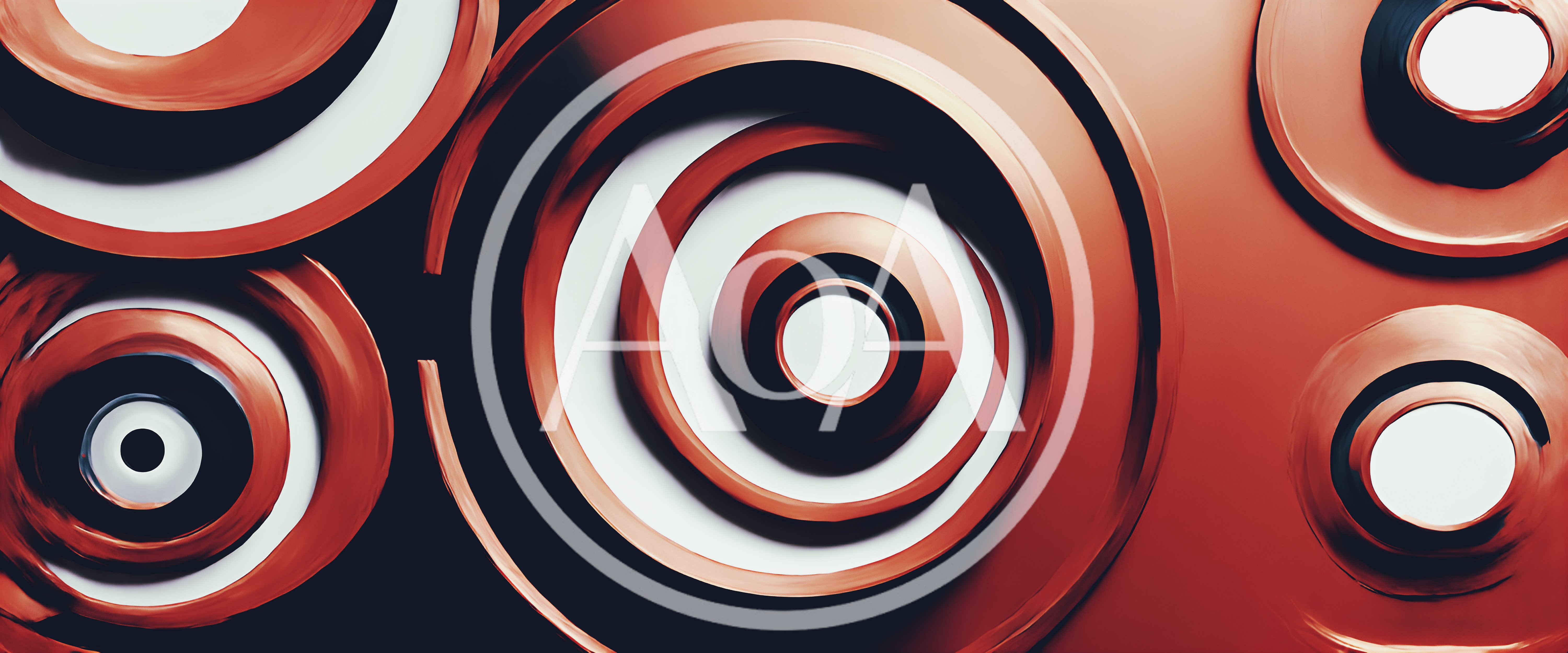 Abstract Concentric Circles With Metallic Copper Texture