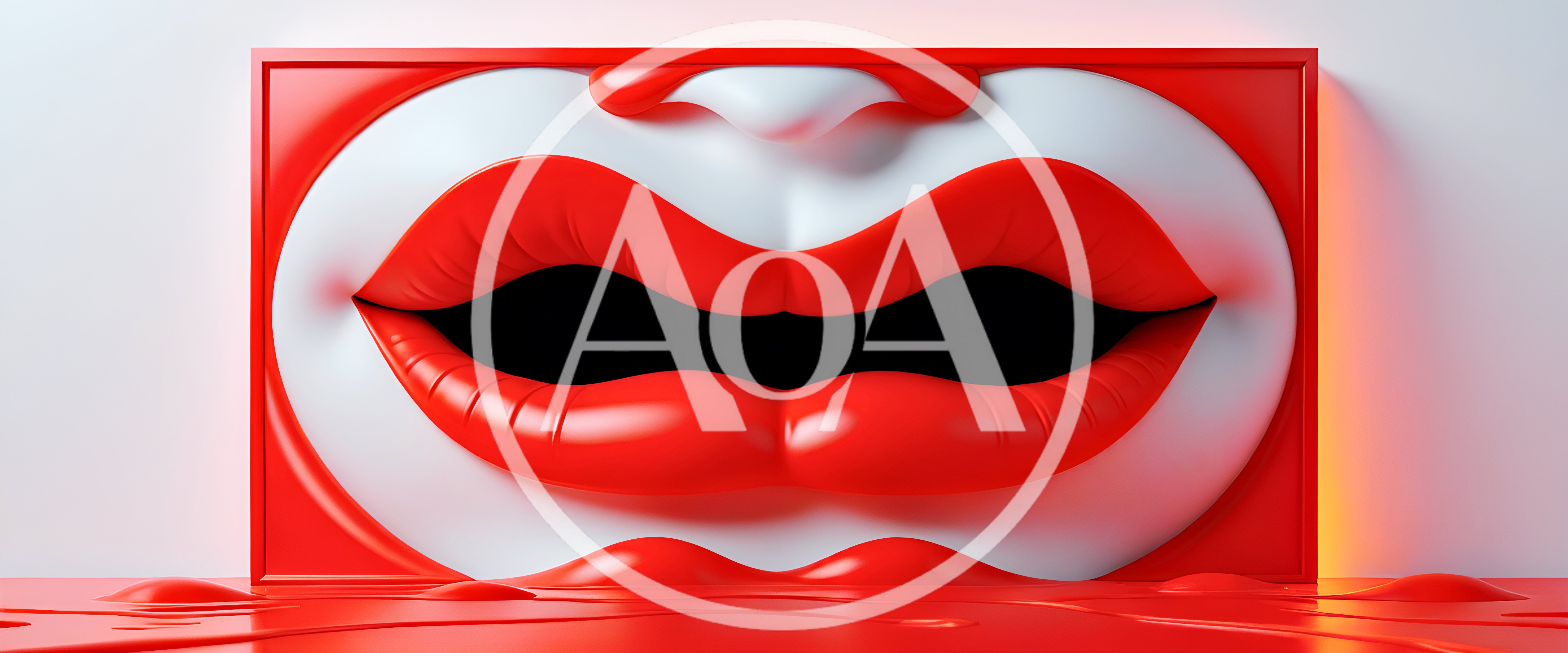 Surreal 3D Render Of Giant Red Lips