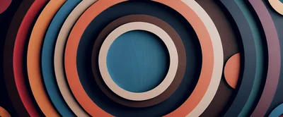 Abstract Concentric Circles With Colorful Layered Rings