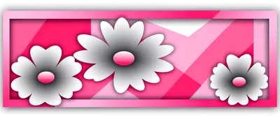 Abstract Pink Background With Stylized White Flowers