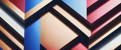 Abstract Geometric 3D Shapes With Vibrant Colors
