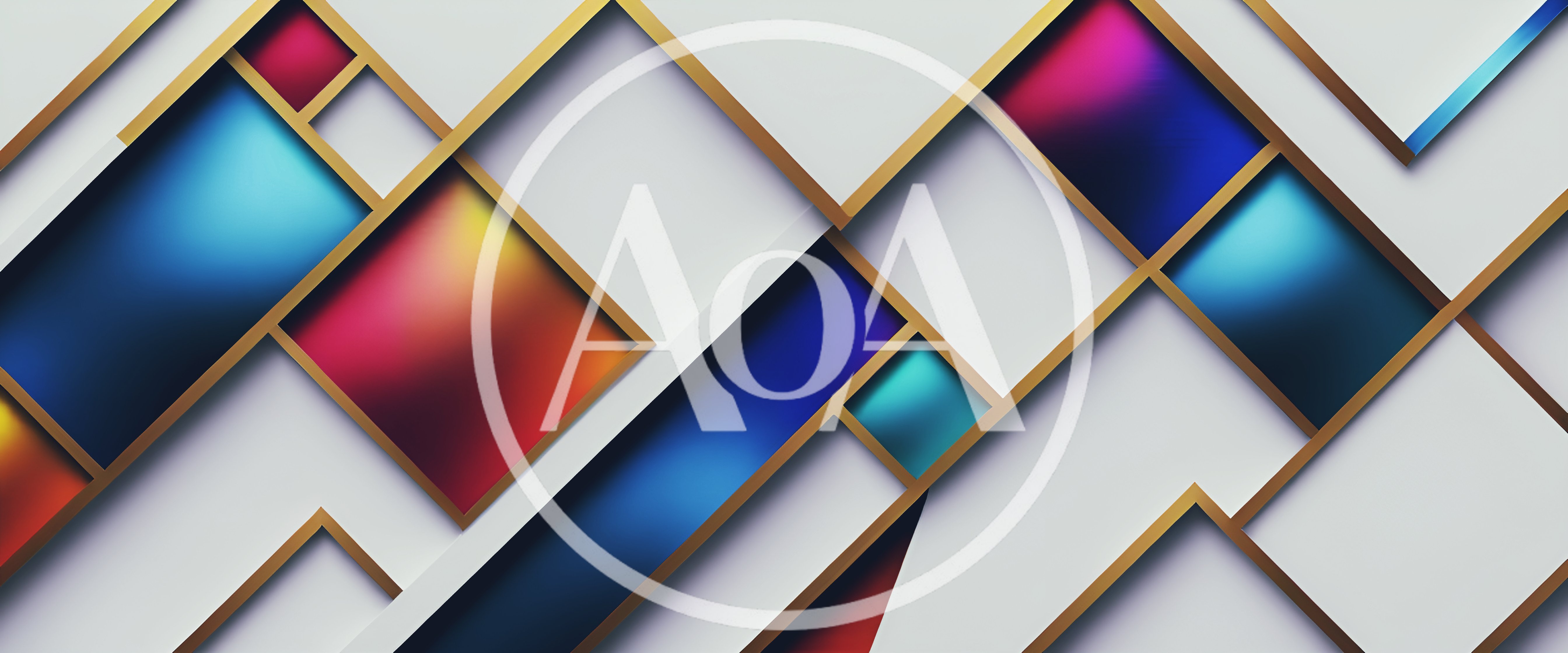 Abstract Geometric Background With Gold Frames And Gradients