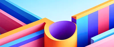 Abstract 3D Geometric Shapes With Vibrant Colors