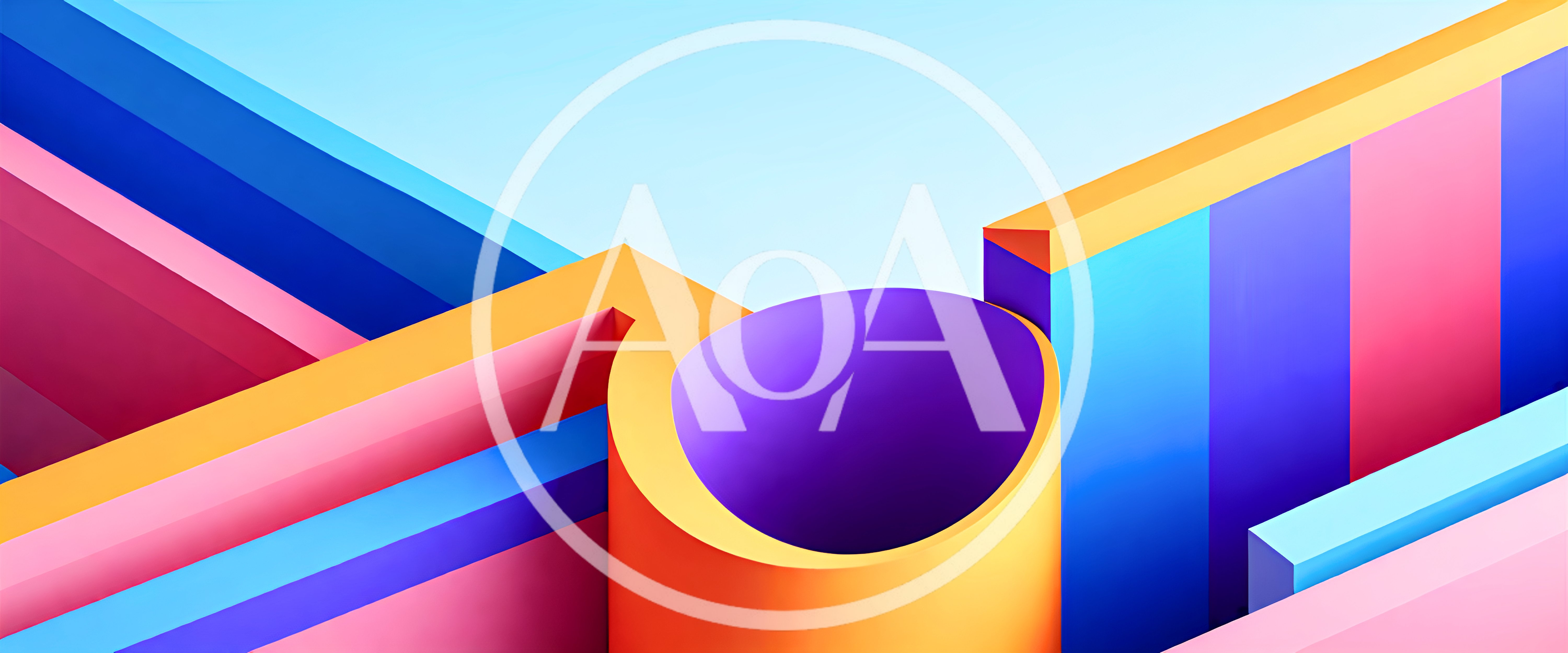 Abstract 3D Geometric Shapes With Vibrant Colors