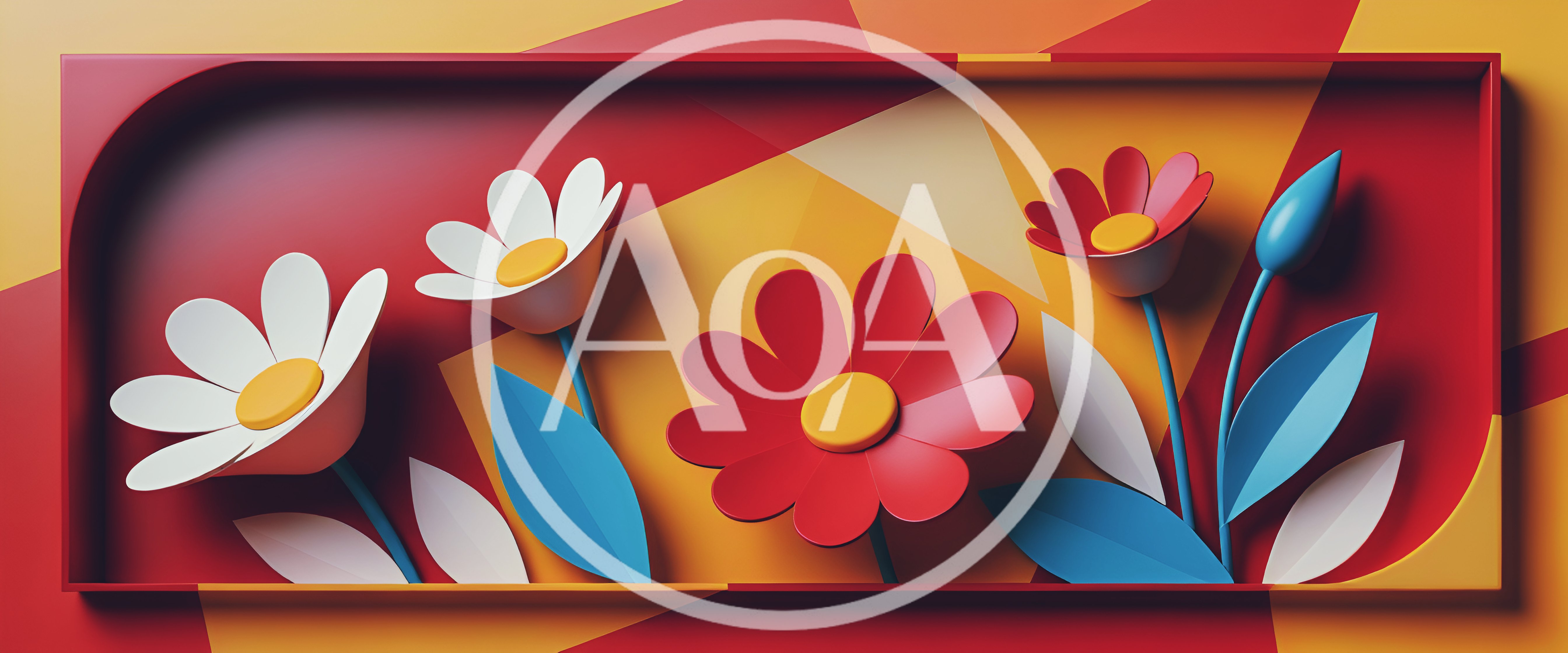3D Paper Cutout Floral Composition