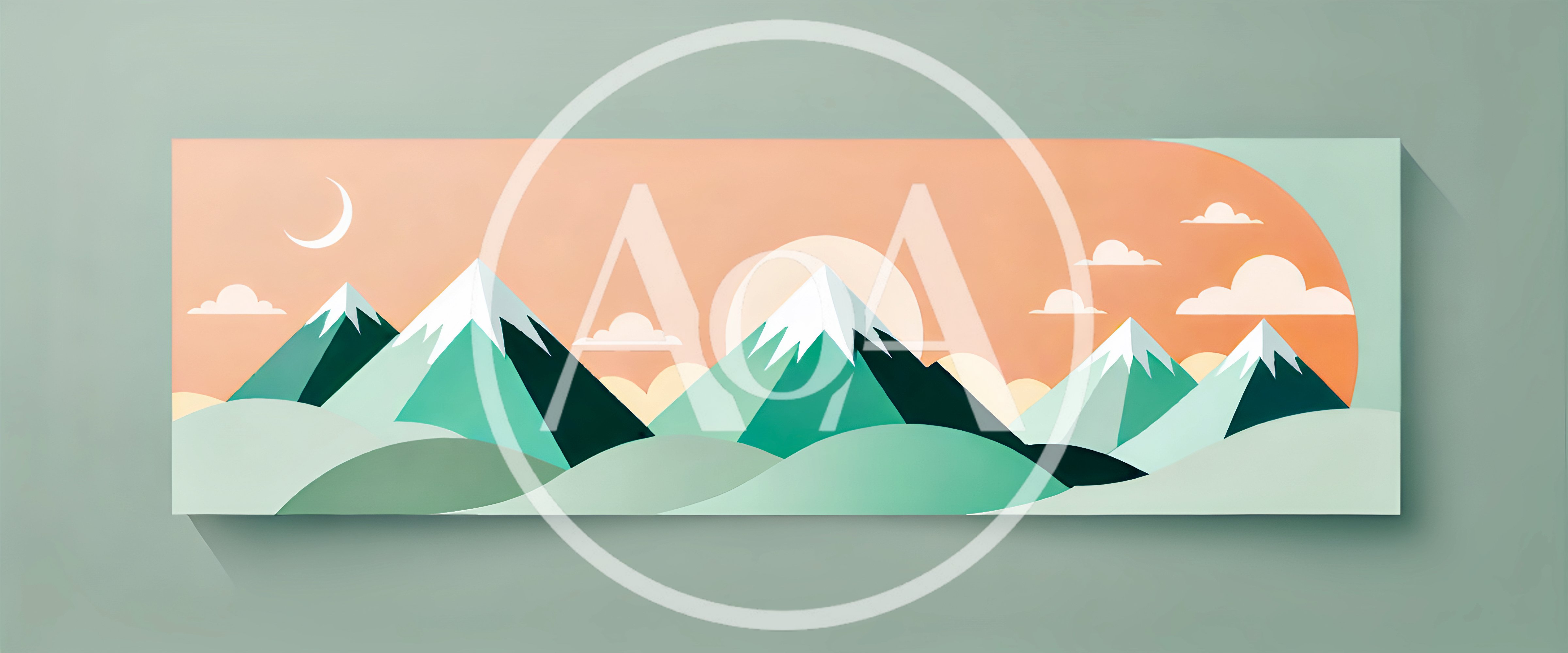 Minimalist Paper Cutout Mountain Landscape Illustration