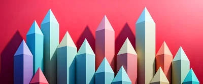 Abstract 3D Rendered Pencil Shaped Towers