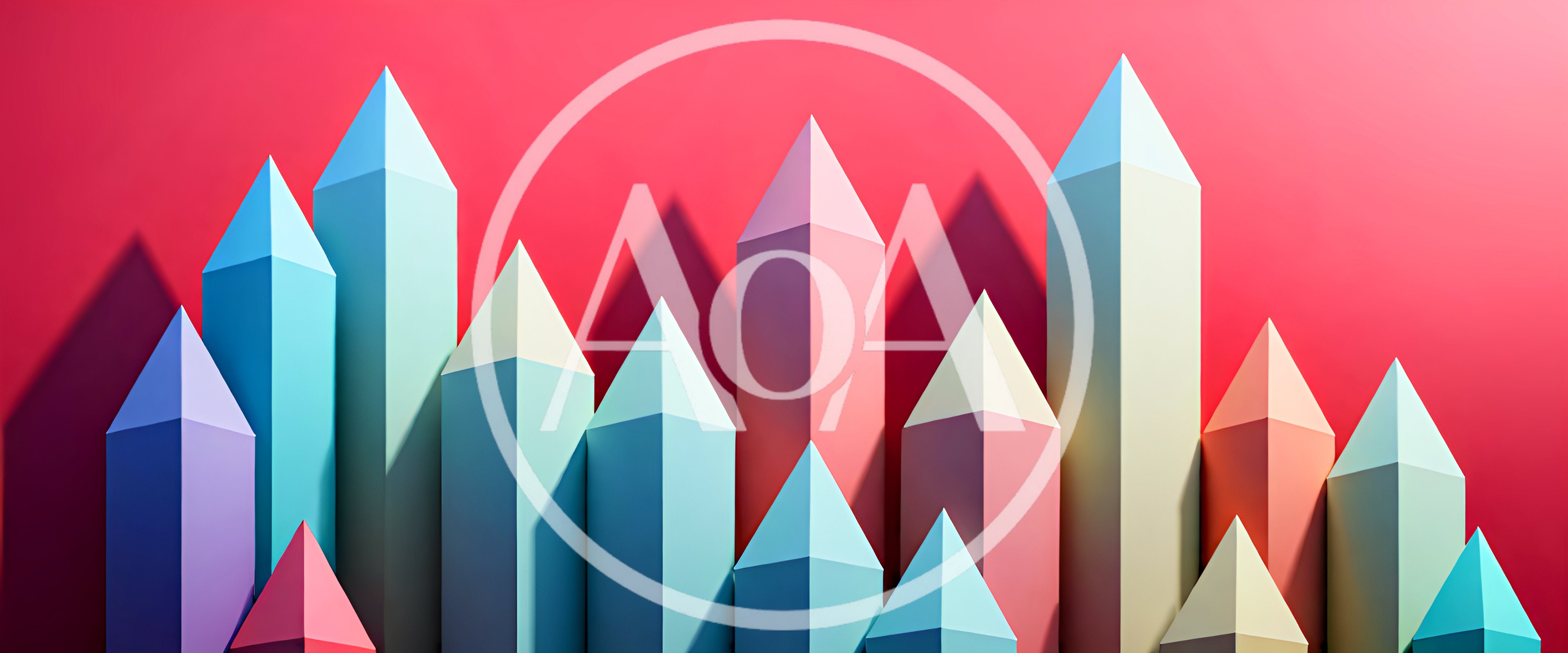 Abstract 3D Rendered Pencil Shaped Towers