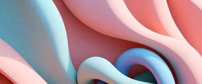 Abstract 3D Rendered Flowing Pastel Shapes
