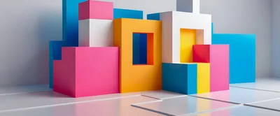 Abstract Geometric Shapes In Vibrant Colors