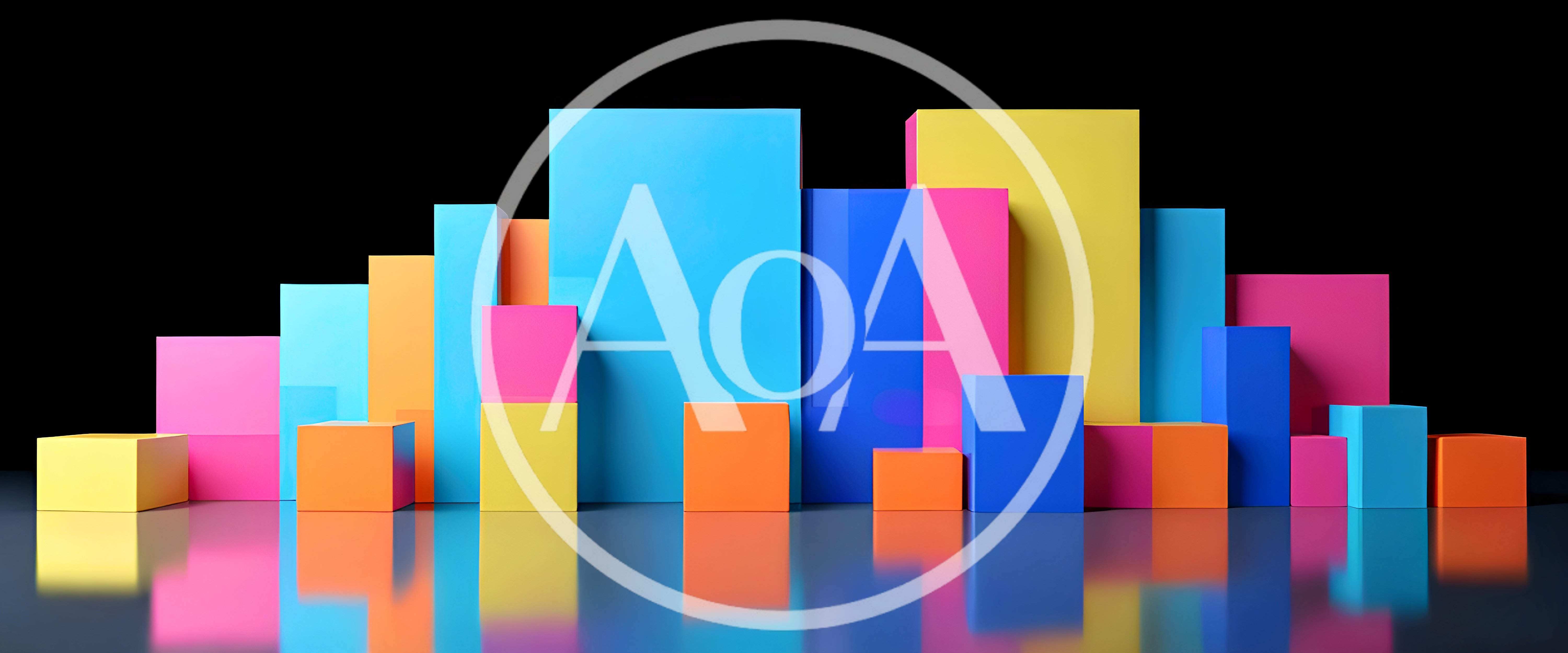 Abstract 3D Geometric Blocks With Vibrant Colors